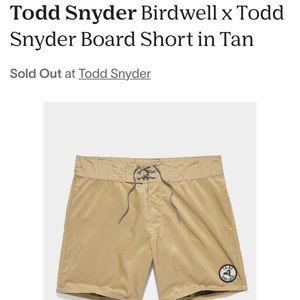 Birdwell Todd Snyder board shorts in tan. Worn once.